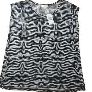 Plus Size Women's MICHAEL Michael Kors Zebra Print Elliptical Hem Top, Size 0X